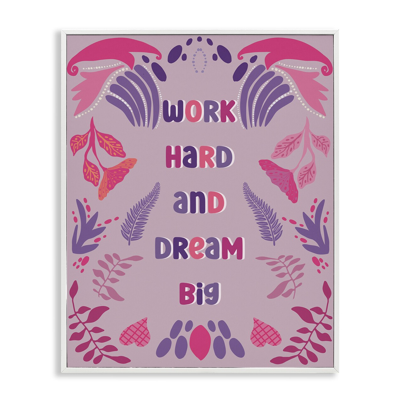 Stupell Industries Work Hard Dream Big Framed Giclee Design by Julia Frost